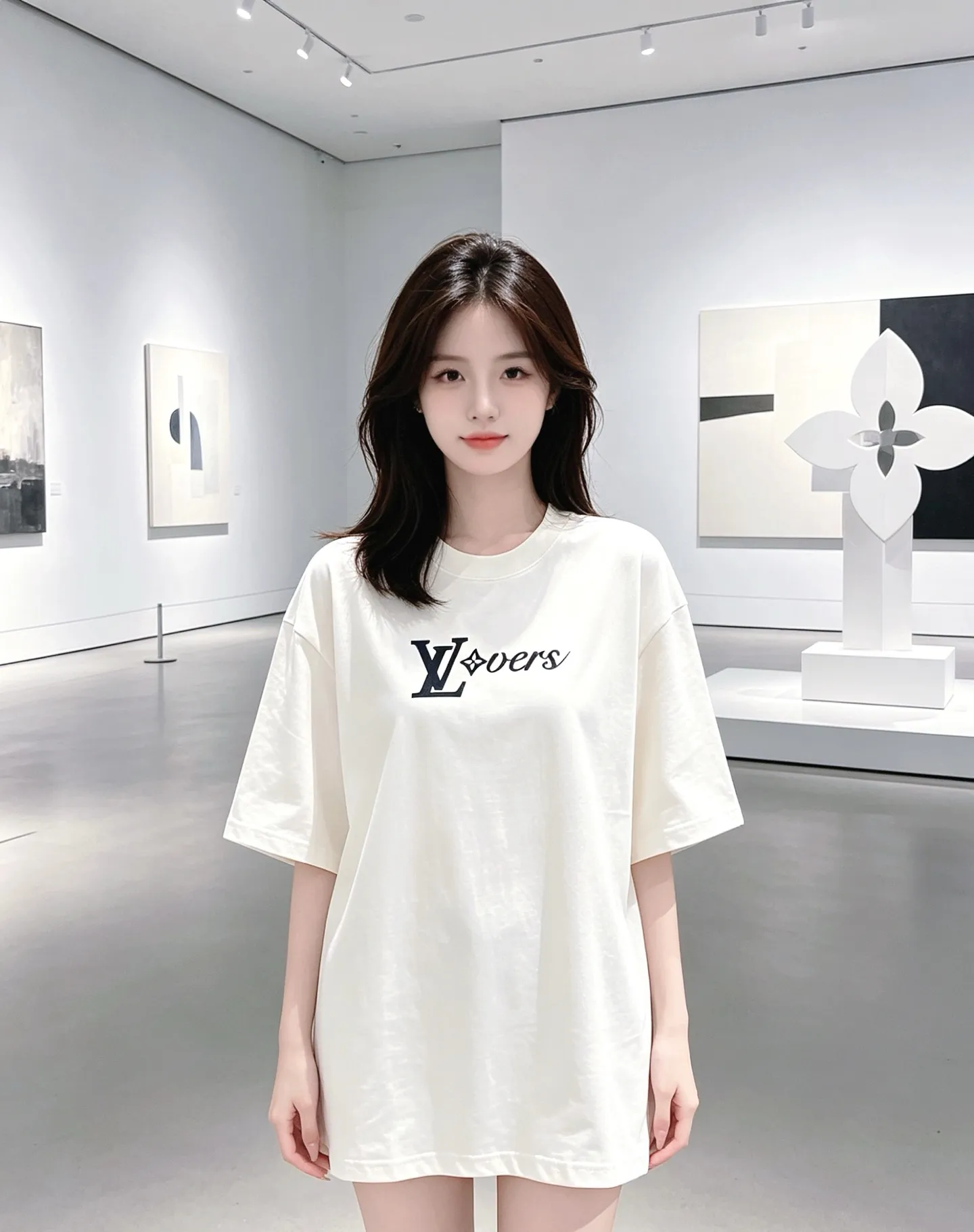 Louis Vuitton/Louis Vuitton Fei Dong letter logo printed short sleeves